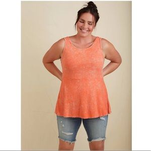 NEW Torrid 3x Coral Peplum Tank